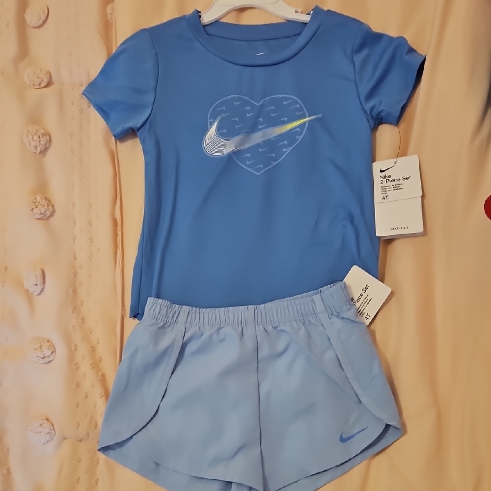 Nike Kids' Blue Heart Tee and Shorts Set